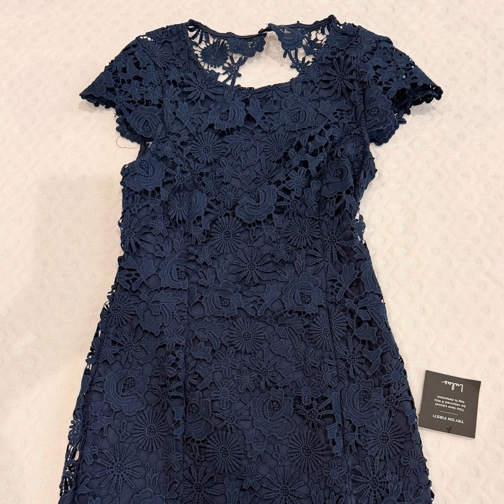Lulu's Midnight Blue Lace Dress